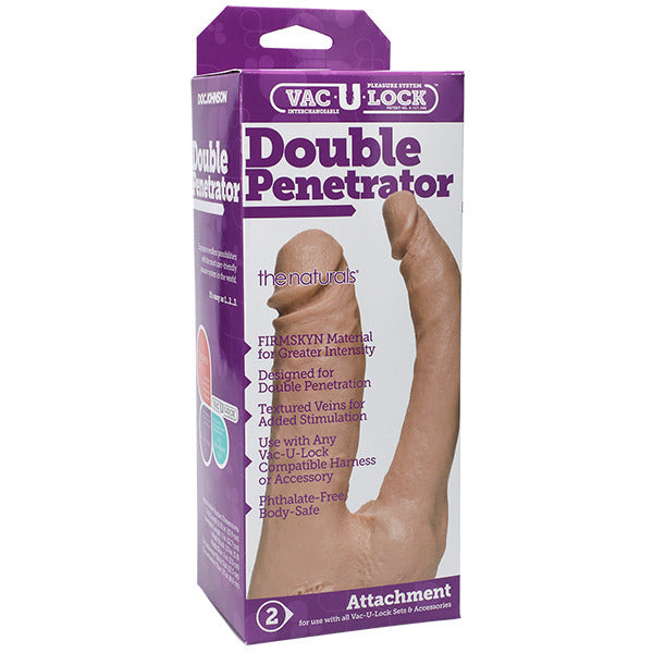 Vac-U-Lock Double Penetrator Natural Dildo Attachment