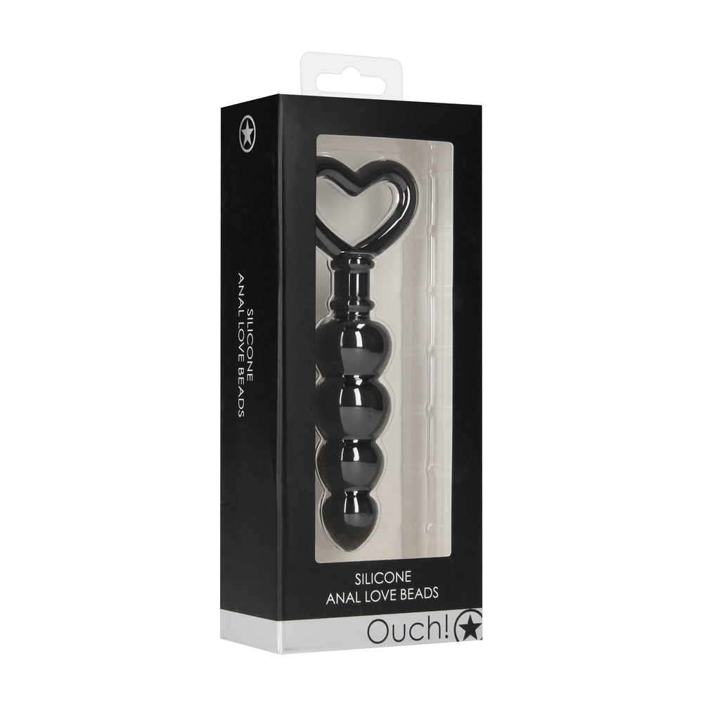 Ouch Silicone Anal Love Beads Black