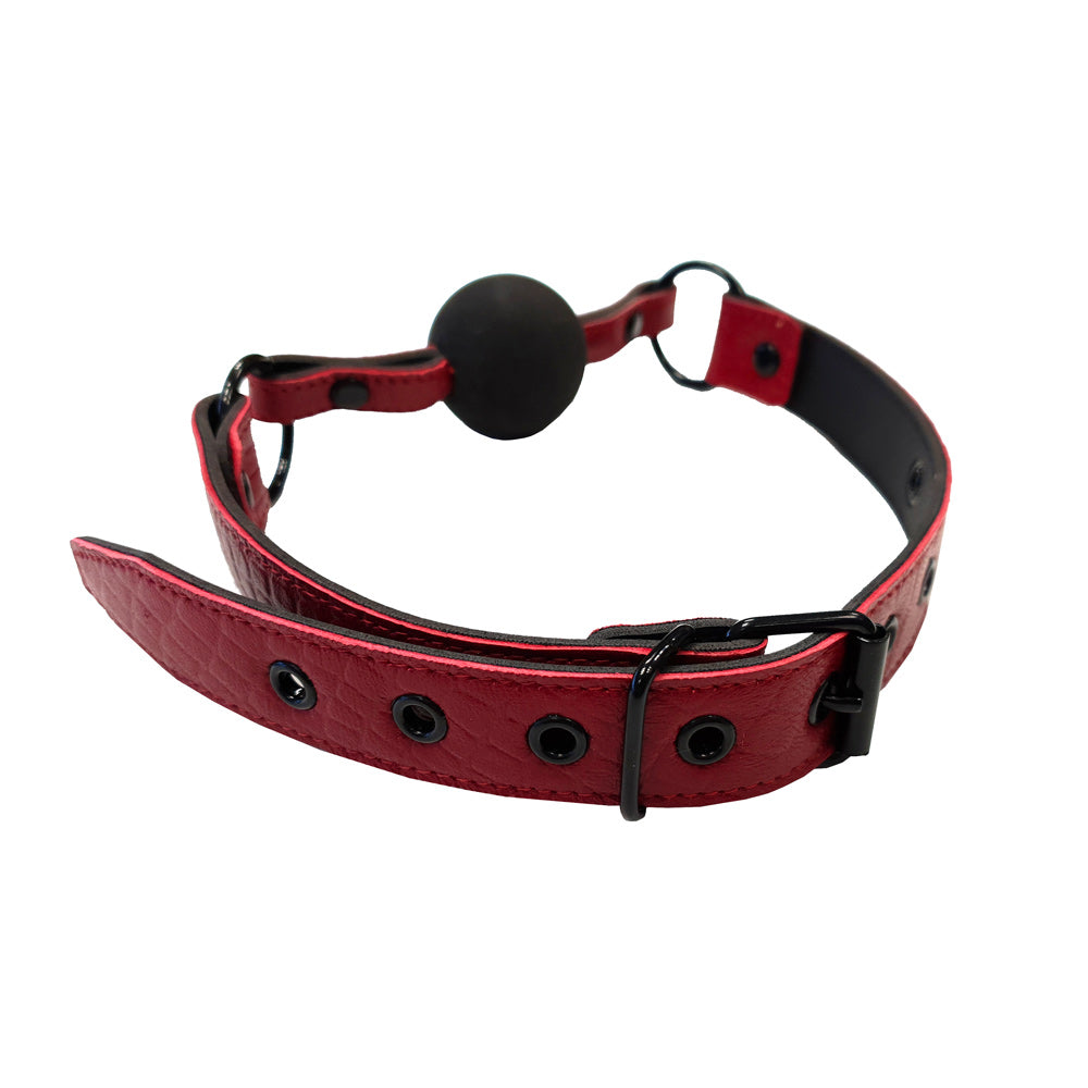 Rouge Garments Leather Croc Print Ball Gag