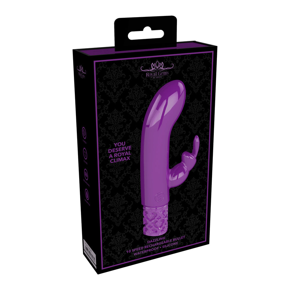 Royal Gems Dazzling Rechargeable Rabbit Bullet Purple