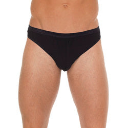 Mens Black Cotton G-String