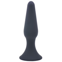 Medium Classic Black Silicone Butt Plug